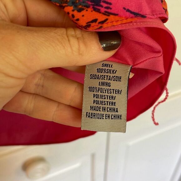 Tibi 100% silk abstract print shift dress size 0 - Picture 5 of 9